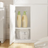 SoBuy BZR241-E-W Colonne de Salle de Bain Blanche avec Éclairage Intégré – 3 Portes, Panier à Linge Dissimulé, Style Scandinave – 60×30×180 cm, Charge 85 kg