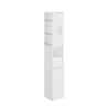 SoBuy BZR242-W Armoire Haute de Salle de Bain Blanche avec 2 Tiroirs – Meuble Haut Gain de Place 30 cm, 5 Étagères – 30×30×180 cm, Charge 37 kg