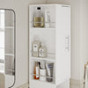 SoBuy BZR242-W Armoire Haute de Salle de Bain Blanche avec 2 Tiroirs – Meuble Haut Gain de Place 30 cm, 5 Étagères – 30×30×180 cm, Charge 37 kg