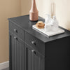 SoBuy BZR33-II-SCH Meuble Salle de Bain avec Panier à Linge Armoire de Rangement 2 Tiroirs et Grande Capacité Sacs à Linge, Idéal pour Salle de Bain, Buanderie, Appartement L78xP38xH91cm, Noir