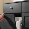SoBuy BZR33-II-SCH Meuble Salle de Bain avec Panier à Linge Armoire de Rangement 2 Tiroirs et Grande Capacité Sacs à Linge, Idéal pour Salle de Bain, Buanderie, Appartement L78xP38xH91cm, Noir