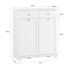 SoBuy BZR33-II-W Meuble Panier à Linge 2 Compartiments 45L – 2 Tiroirs, Gain de Place Salle de Bain, Blanc