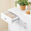 SoBuy BZR33-II-W Meuble Panier à Linge 2 Compartiments 45L – 2 Tiroirs, Gain de Place Salle de Bain, Blanc