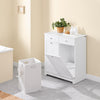 SoBuy BZR33-II-W Meuble Panier à Linge 2 Compartiments 45L – 2 Tiroirs, Gain de Place Salle de Bain, Blanc