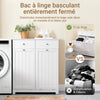 SoBuy BZR33-II-W Meuble Panier à Linge 2 Compartiments 45L – 2 Tiroirs, Gain de Place Salle de Bain, Blanc