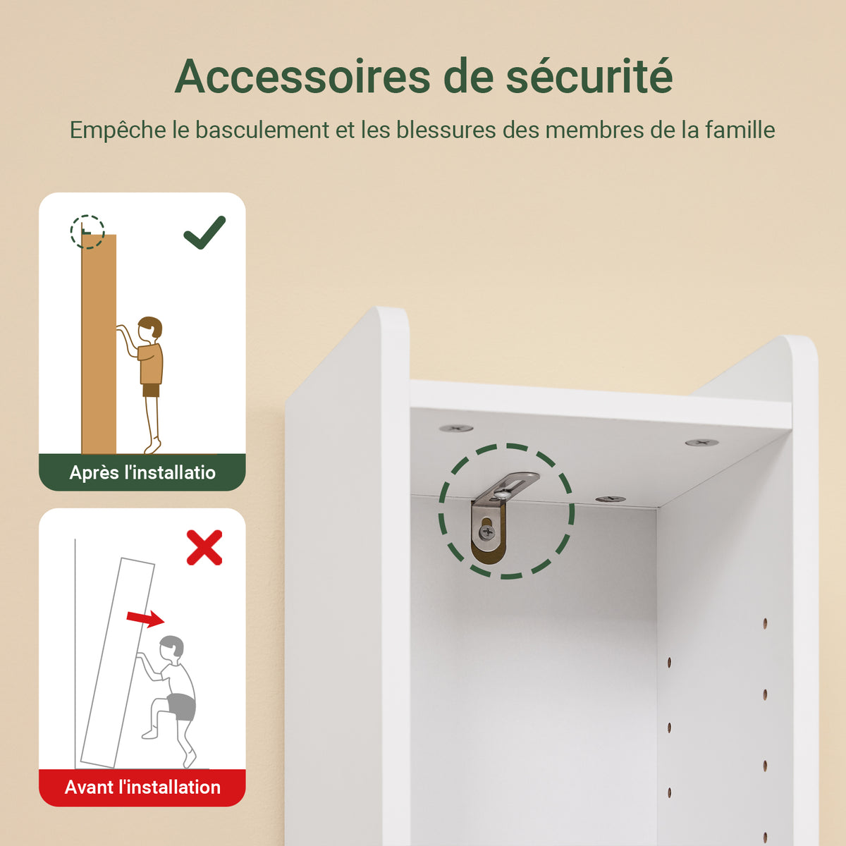 SoBuy BZR34-K-W Colonne Salle de Bain Ultra-Étroite 20×20×145 cm – 7 Niveaux, Porte et Tiroir, Blanc