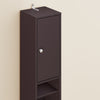 SoBuy BZR34-II-BR Colonne Salle de Bain Ultra-Slim Brun 20x20cm, 1 Tiroir, 2 Portes, 5 Compartiments, Étagères Réglables, Anti-Humidité, 25kg – 20x20x180 cm