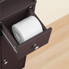 SoBuy BZR34-II-BR Colonne Salle de Bain Ultra-Slim Brun 20x20cm, 1 Tiroir, 2 Portes, 5 Compartiments, Étagères Réglables, Anti-Humidité, 25kg – 20x20x180 cm