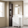 SoBuy BZR34-II-BR Colonne Salle de Bain Ultra-Slim Brun 20x20cm, 1 Tiroir, 2 Portes, 5 Compartiments, Étagères Réglables, Anti-Humidité, 25kg – 20x20x180 cm