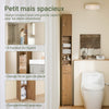SoBuy BZR34-II-PF Colonne Salle de Bain Ultra-Étroite Effet Bois, 4 Étagères Réglables et 1 Tiroir, Anti-Basculement, 45kg – 20x20x180 cm