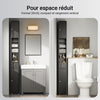 SoBuy BZR34-II-SCH Colonne Salle de Bain Étroite 20 cm – Gain de Place, Noir