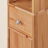 SoBuy BZR34-II-SH Colonne Salle de Bain Ultra-Étroite en Pin Massif, 4 Étagères Réglables et 1 Tiroir, Anti-Basculement, 25kg – 20x20x180 cm, Couleur Bois