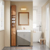 SoBuy BZR34-II-SH Colonne Salle de Bain Ultra-Étroite en Pin Massif, 4 Étagères Réglables et 1 Tiroir, Anti-Basculement, 25kg – 20x20x180 cm, Couleur Bois