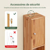 SoBuy BZR34-II-SH Colonne Salle de Bain Ultra-Étroite en Pin Massif, 4 Étagères Réglables et 1 Tiroir, Anti-Basculement, 25kg – 20x20x180 cm, Couleur Bois