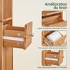 SoBuy BZR34-II-SH Colonne Salle de Bain Ultra-Étroite en Pin Massif, 4 Étagères Réglables et 1 Tiroir, Anti-Basculement, 25kg – 20x20x180 cm, Couleur Bois