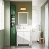 SoBuy BZR34-II-SY Meuble Colonne Salle de Bain, Armoire de Rangement Étroite avec Tiroir et Étagères Réglables - Meuble Salle de Bain Compact pour WC, Petits Espaces - Vert foncé, MDF, 20x20x180cm