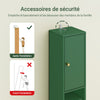 SoBuy BZR34-II-SY Meuble Colonne Salle de Bain, Armoire de Rangement Étroite avec Tiroir et Étagères Réglables - Meuble Salle de Bain Compact pour WC, Petits Espaces - Vert foncé, MDF, 20x20x180cm