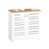 SoBuy BZR40-W Meuble Sous-Lavabo Meuble Sous-Vasque à 2 étages et 2 Portes Meuble de Rangement de Salle de Bain
