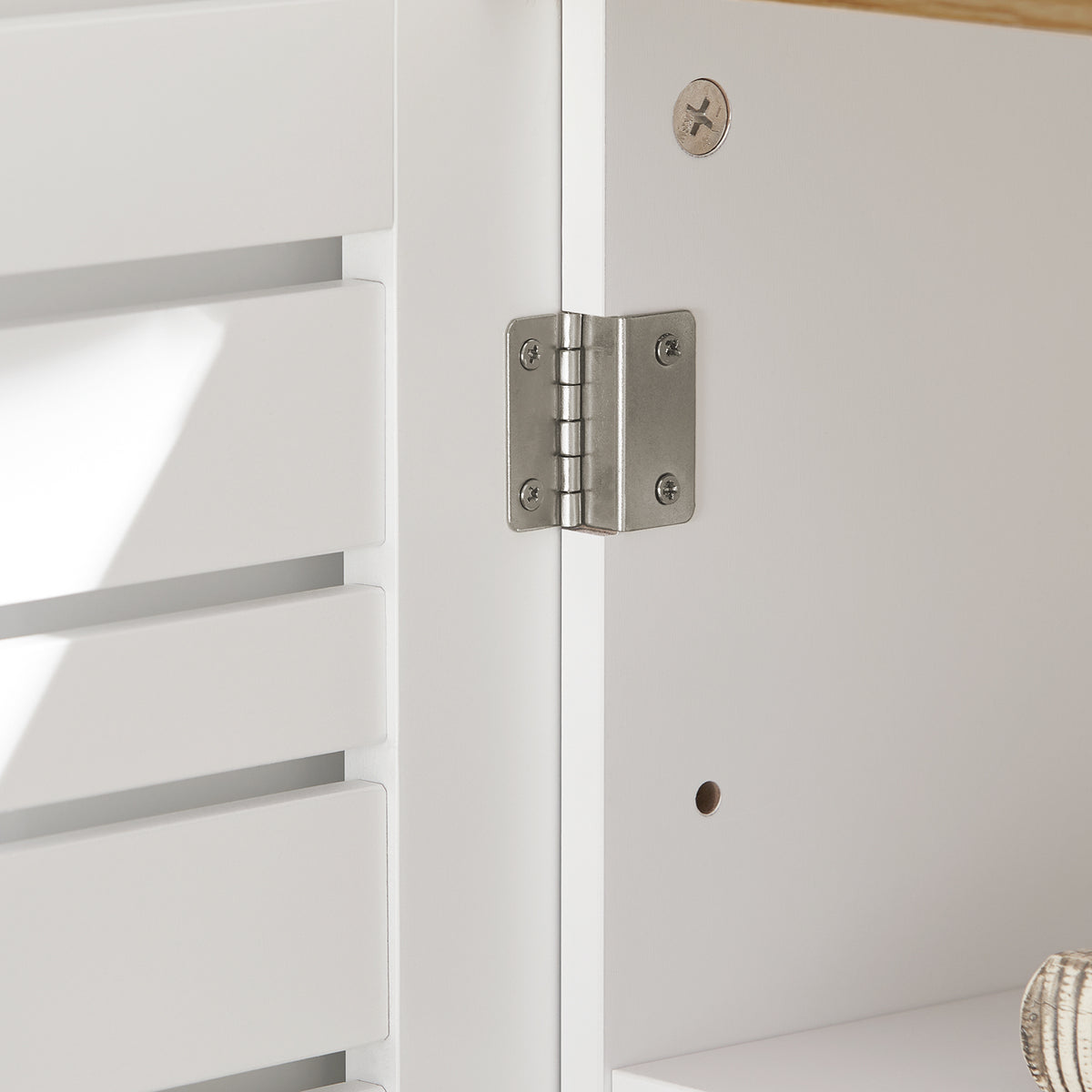 SoBuy BZR40-W Meuble Sous-Lavabo Meuble Sous-Vasque à 2 étages et 2 Portes Meuble de Rangement de Salle de Bain