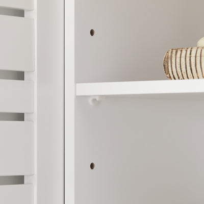SoBuy BZR40-W Meuble Sous-Lavabo Meuble Sous-Vasque à 2 étages et 2 Portes Meuble de Rangement de Salle de Bain