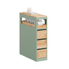 SoBuy BZR54-II-GR Meuble Salle de Bain à Roulettes Vert et Hévéa, 3 Tiroirs et Niche Ouverte, Slim 23cm, 40kg – 65x23x82 cm