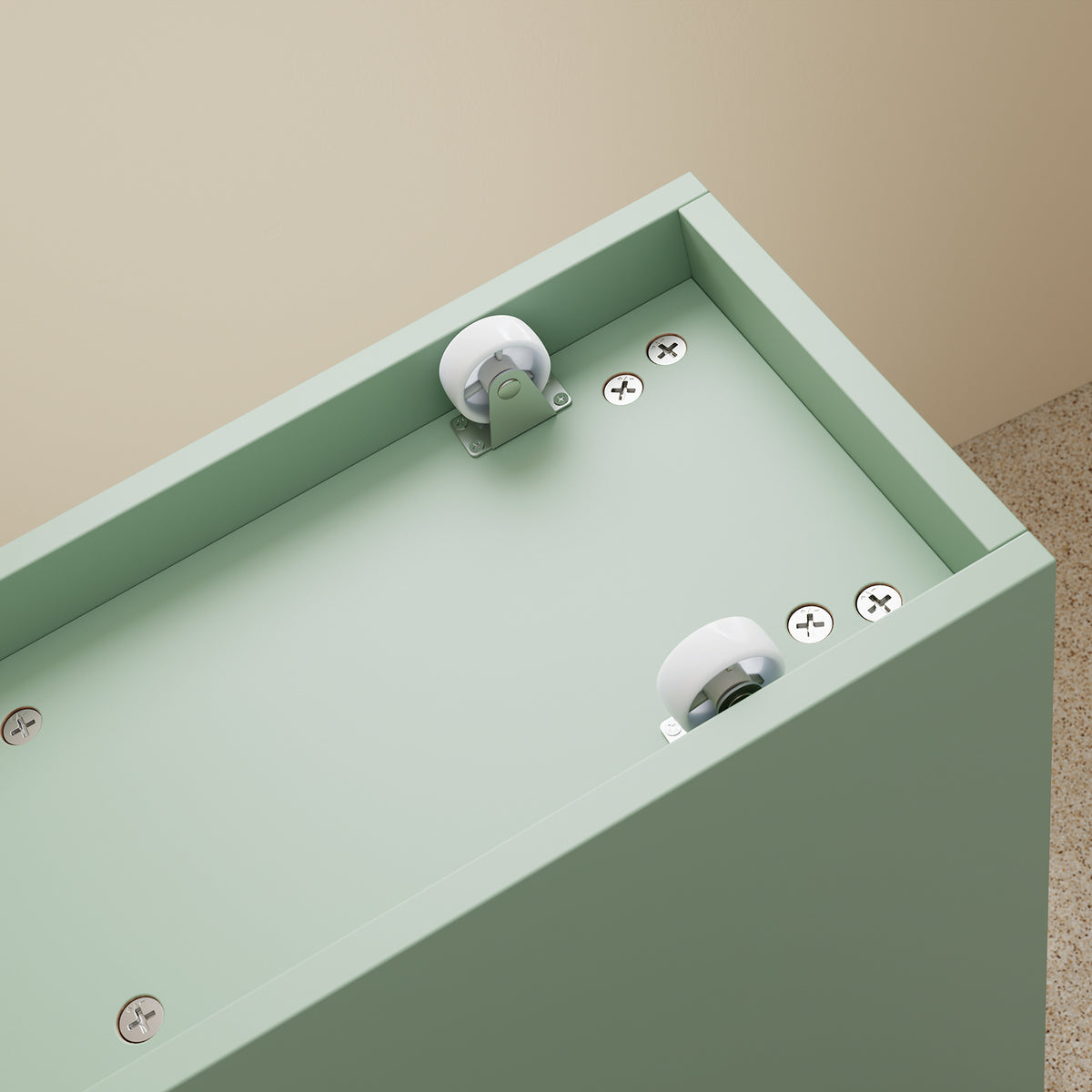 SoBuy BZR54-II-GR Meuble Salle de Bain à Roulettes, 3 Tiroirs et Niche Ouverte, Slim 23cm, Charge 40kg – 65x23x82 cm