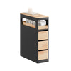 Design minimaliste nordique : combinaison élégante de noir et bois naturel, alliant esthétique industrielle légère et chaleur du bois.