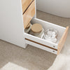 SoBuy BZR54-IV-WN Meuble Salle de Bain Colonne de Rangement, Petit Meuble Salle de Bain Meuble Compact avec Roues, Tiroirs et Séparateurs, Blanc 65x23x82cm