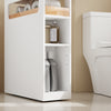 SoBuy BZR54-IV-WN Meuble Salle de Bain Colonne de Rangement, Petit Meuble Salle de Bain Meuble Compact avec Roues, Tiroirs et Séparateurs, Blanc 65x23x82cm