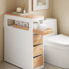 SoBuy BZR54-IV-WN Meuble Salle de Bain Colonne de Rangement, Petit Meuble Salle de Bain Meuble Compact avec Roues, Tiroirs et Séparateurs, Blanc 65x23x82cm