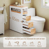 SoBuy BZR54-IV-WN Meuble Salle de Bain Colonne de Rangement, Petit Meuble Salle de Bain Meuble Compact avec Roues, Tiroirs et Séparateurs, Blanc 65x23x82cm