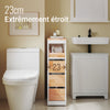 SoBuy BZR54-IV-WN Meuble Salle de Bain Colonne de Rangement, Petit Meuble Salle de Bain Meuble Compact avec Roues, Tiroirs et Séparateurs, Blanc 65x23x82cm
