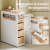 SoBuy BZR54-IV-WN Meuble Salle de Bain Colonne de Rangement, Petit Meuble Salle de Bain Meuble Compact avec Roues, Tiroirs et Séparateurs, Blanc 65x23x82cm