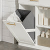 SoBuy BZR66-W Meuble Salle de Bain avec Panier à Linge Amovible, Tiroir et 2 Étagères pour Rangement - Meuble de Rangement Compact Blanc pour Salle de Bain, 66x37x95 cm