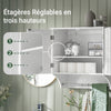 SoBuy BZR84-W Meuble Salle de Bain Suspendu Armoire Murale Blanc 60 x 30 x 60 cm, Meuble Haut Salle de Bain avec Étagères Réglables, Rangement pour WC et Toiles, Solution Pratique pour Petits Espaces