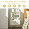 SoBuy FBT100-W Table de Nuit Moderne avec Tiroirs & Étagères Ouvertes, Table de Chevet avec Pieds en Bois de Pin, Rangement pour Chambre & Salon, Blanc