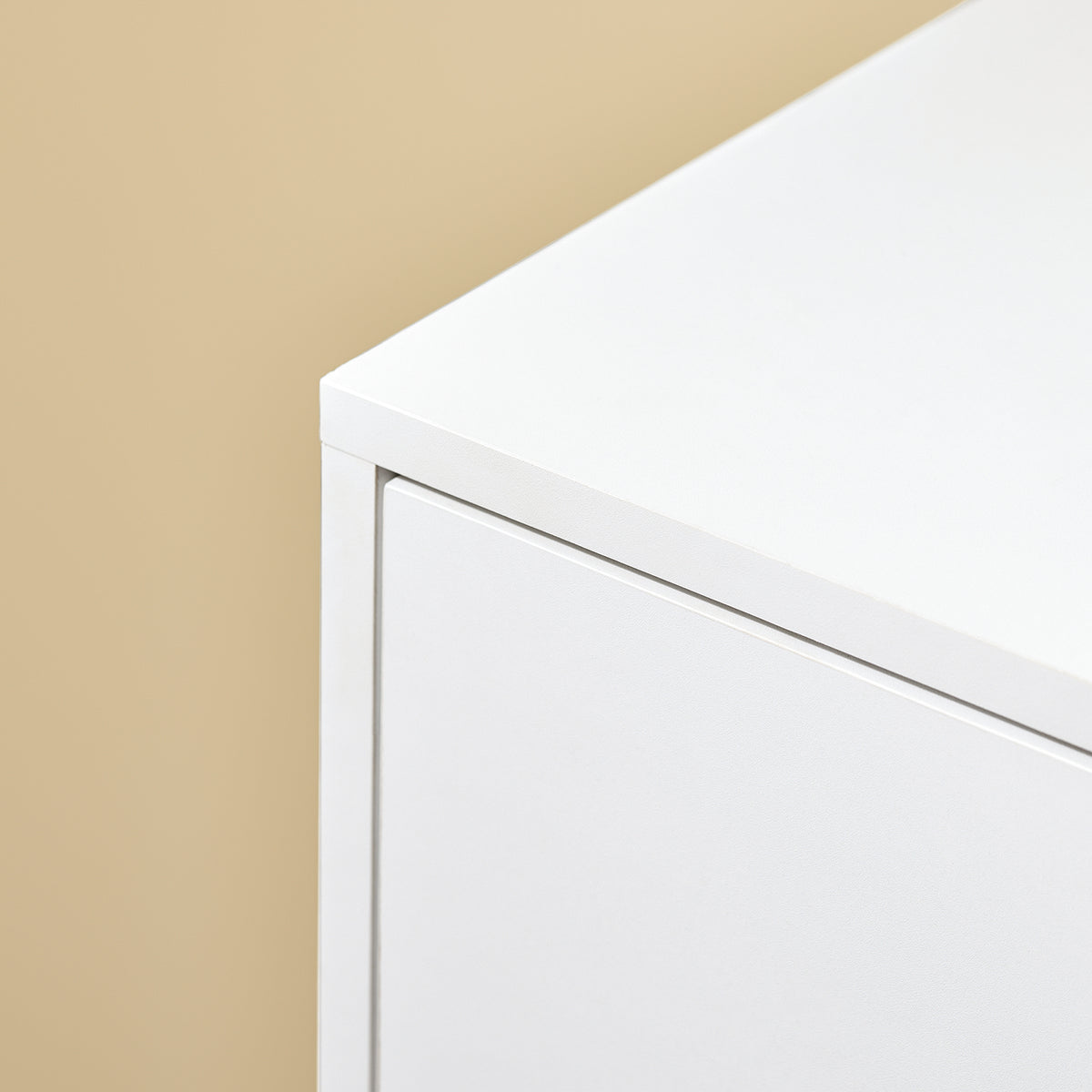 SoBuy FBT105-W Caisson d’Imprimante Mobile avec Roulettes, 2 Tiroirs et 1 Compartiment Ouvert, Rangement Optimisé, Design Fonctionnel – L60×P35×H70 cm, Blanc