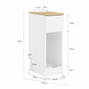 SoBuy FBT111-E-WNx2 Lot de 2 Table de Chevet Étroite avec Station de Charge, Table d'Appoint Fine avec Prise Standard, Port USB et Port Type-C pour Chambre à Coucher et Salon, Blanc 20 x 35 x 60 cm