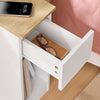 SoBuy FBT111-E-WNx2 Lot de 2 Table de Chevet Étroite avec Station de Charge, Table d'Appoint Fine avec Prise Standard, Port USB et Port Type-C pour Chambre à Coucher et Salon, Blanc 20 x 35 x 60 cm