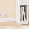 SoBuy FBT111-E-WNx2 Lot de 2 Table de Chevet Étroite avec Station de Charge, Table d'Appoint Fine avec Prise Standard, Port USB et Port Type-C pour Chambre à Coucher et Salon, Blanc 20 x 35 x 60 cm