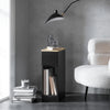 SoBuy FBT111-SCHx2 Table de Chevet Étroite Lot de 2 Table d'Appoint Fine avec Tiroir et Étagère Table de Nuit Bout de Canapé Chevet de Lit Rangement pour Salon Noir L 20 x P 35 x H 60 cm