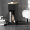 SoBuy FBT111-SCHx2 Table de Chevet Étroite Lot de 2 Table d'Appoint Fine avec Tiroir et Étagère Table de Nuit Bout de Canapé Chevet de Lit Rangement pour Salon Noir L 20 x P 35 x H 60 cm