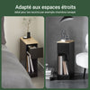 SoBuy FBT111-SCHx2 Table de Chevet Étroite Lot de 2 Table d'Appoint Fine avec Tiroir et Étagère Table de Nuit Bout de Canapé Chevet de Lit Rangement pour Salon Noir L 20 x P 35 x H 60 cm