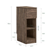 SoBuy FBT111-SN Table de Chevet Étroite et Fine avec Tiroir et 2 Étagères – Table de Nuit, Bout de Canapé ou Chevet de Lit – Rangement pour Chambre à Coucher et Salon Marron L20 x P35 x H60cm