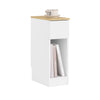 SoBuy FBT111-W Table de Chevet Étroite et Fine avec Tiroir et Étagère – Table de Nuit Bout de Canapé Chevet de Lit – Rangement pour Chambre ou Salon Blanc L20 x P35 x H60 cm