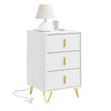 SoBuy FBT115-L-E-W Table de Chevet avec Fonction de Charge, Table de Nuit avec 2 Prises, USB et Type-C, Table d'appoint Bedside Table pour Chambre et Salon, Blanc, L40 x P40 x H63,5 cm