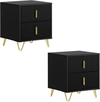 SoBuy FBT115-SCHx2 Lot de 2 Table de Chevet - Table de Nuit avec 2 tiroirs, Table d'appoint pour Chambre à Coucher - Meuble d