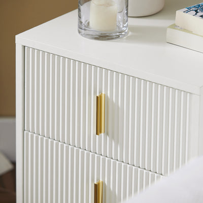 SoBuy FBT115-Wx2 Lot de 2 Table de Chevet - Table de Nuit avec 2 tiroirs, Table d'appoint pour Chambre à Coucher - Meuble de Rangement Moderne, Blanc L40 x P40 x H47 cm