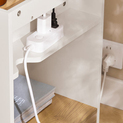 SoBuy FBT128-WN Table de Chevet, Table de Nuit, Table d'Appoint, Bout de Canapé avec 1 Tiroir pour Salon, Chambre