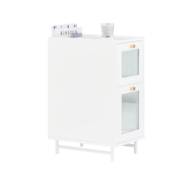 SoBuy FBT139-W Bout de canapé avec 2 tiroirs Table de Nuit Table de Chevet Table d'appoint Table Téléphone